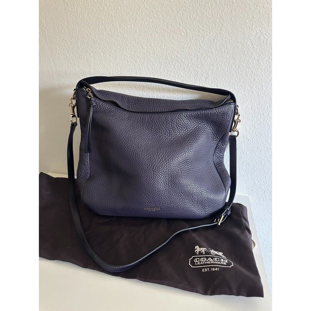 NEW Coach 31623 Bleecker Sullivan Violet Pebbled Leather Hobo Crossbody Handbag